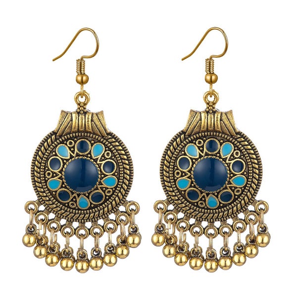 Necklace Creative Alloy Geometric Round Earrings Metal Ball Tassel Earrings Carousel 1