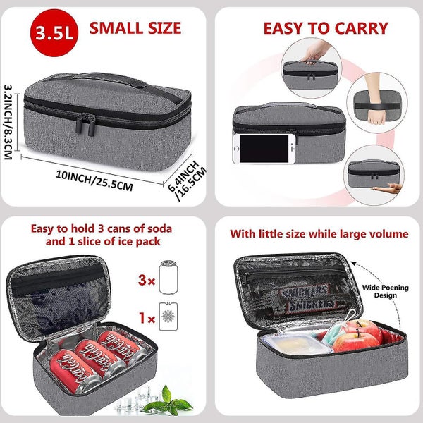 Small Lunch Bag Mini Lunch Box Insulated Lunch Bag For Men Women Petty Lunch Box Carousel 2