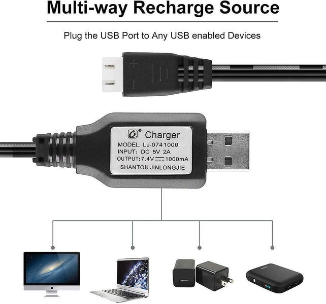 X Usb Charger Cable 1a For 2s 7.4v Lipo Battery Rc Quadcopter Fpv Drone Carousel 2