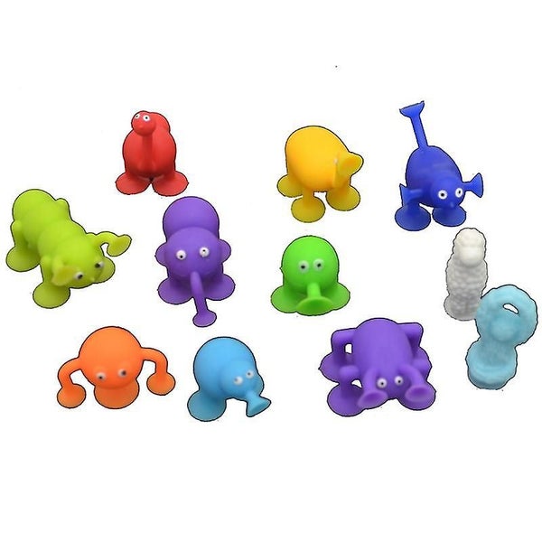 Kids Silicone Suction Cup Bath Toy 36 Pieces Building Blocks Suction Cup Diy Pop Carousel 3