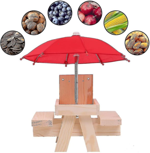 Squirrel Feeding Table Animal Wooden Corn Cob Holder Feeder Outdoor Squirrel Fee Carousel 2