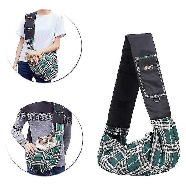 Pet Sling Bag Classic Checked Design Dog Cat Bag Shoulder Pet Carrier Carousel 1