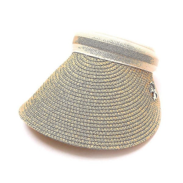 Women Summer Visors Hat Foldable Sun Protection Capcream White Carousel 3