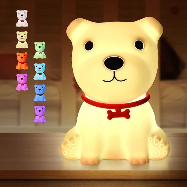 Kids Night Light, 7 Color Cute Dog Night Light For Bedroom, Puppy Night Lights Carousel 1