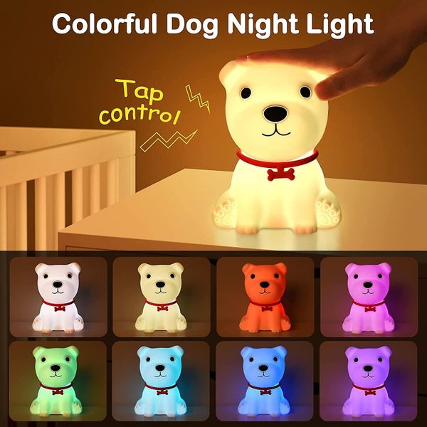 Kids Night Light, 7 Color Cute Dog Night Light For Bedroom, Puppy Night Lights Carousel 2