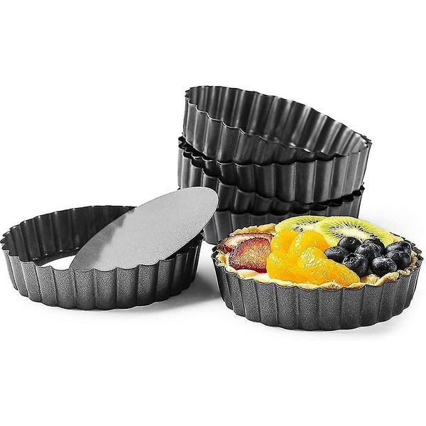 Mini Non-stick Tart Pans Round Quiche Pans With Removable Loose Bottom Cheesecak Carousel 1