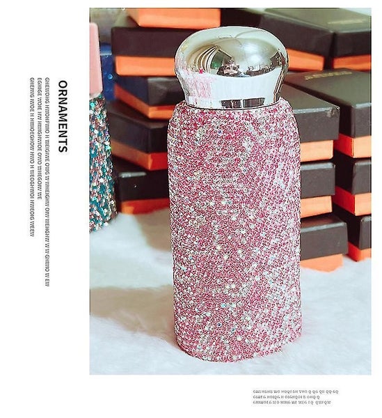 Stainless Steel Water Bottle - Reusable Bling Crystal Water Bottles, Keeps Hot A Carousel 1