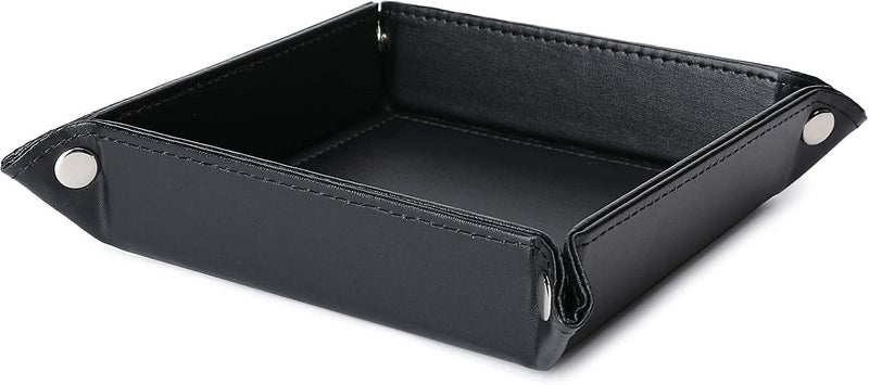 Leather Valet Tray, Jewelry Tray, Desk Storage Organizer Carousel 1