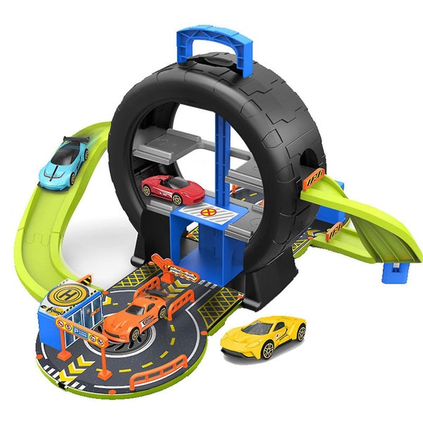 Race Track Car Garage Parking Adventure Toy For Kids Vehicle Playsets Funny Crea Carousel 1