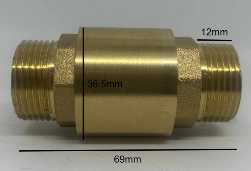 3/4"(20mm) Male to Male Brass Spring Check Valve Carousel 2