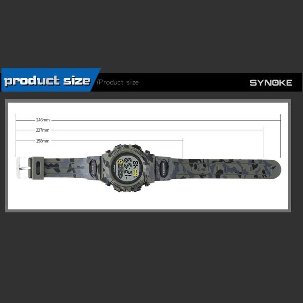 SYNOKE Sports Camo Green Military Kids Digital Watch Carousel 7