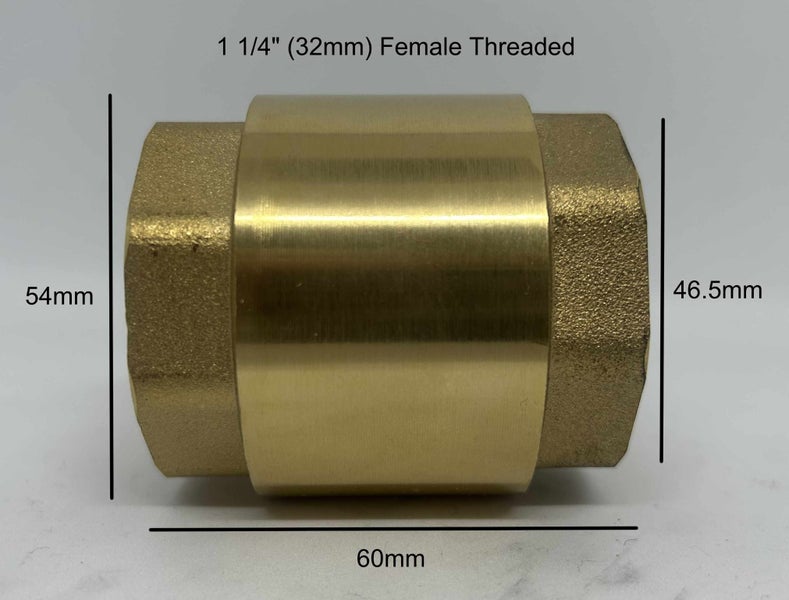1 1/4" (32mm) Brass Spring Check Valve Carousel 3