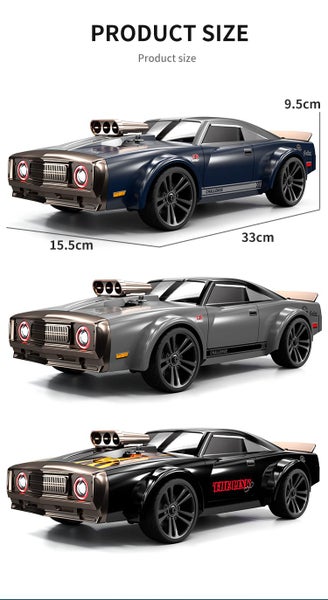 RC Race Car - Muscle Car - 16303 - GREY - 35km/h - Remote Control Carousel 20