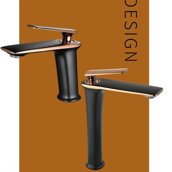 Mixer Tap Hot and Cold Bathroom Toilet White Gold Black Chrome Faucet Deck Mount Carousel 1