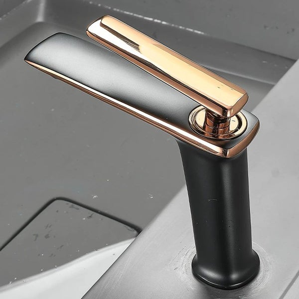Mixer Tap Hot and Cold Bathroom Toilet White Gold Black Chrome Faucet Deck Mount Carousel 2