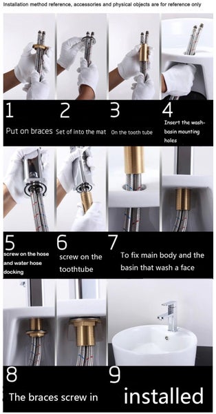 Mixer Tap Hot and Cold Bathroom Toilet White Gold Black Chrome Faucet Deck Mount Carousel 20