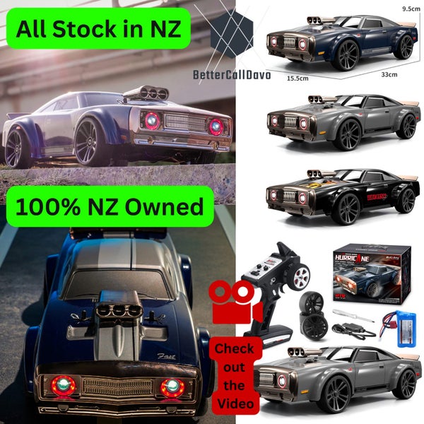 RC Race Car - Muscle Car - 16303 - GREY - 35km/h - Remote Control Carousel 1