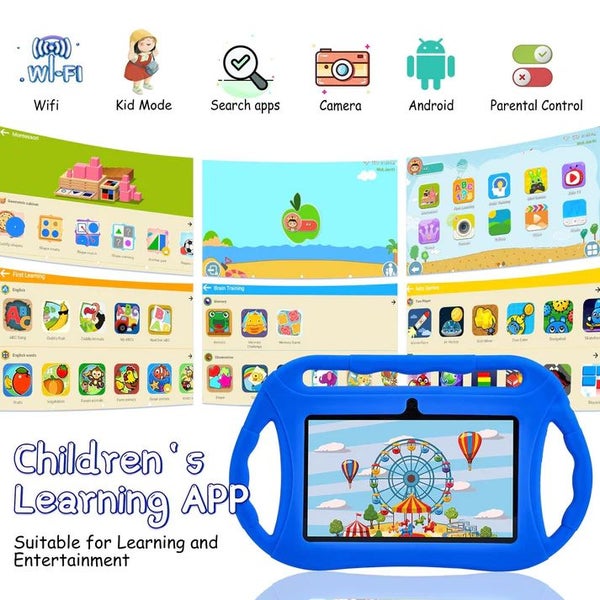 Veidoo 7” Android Tablet with protective case - Dark Blue Carousel 8