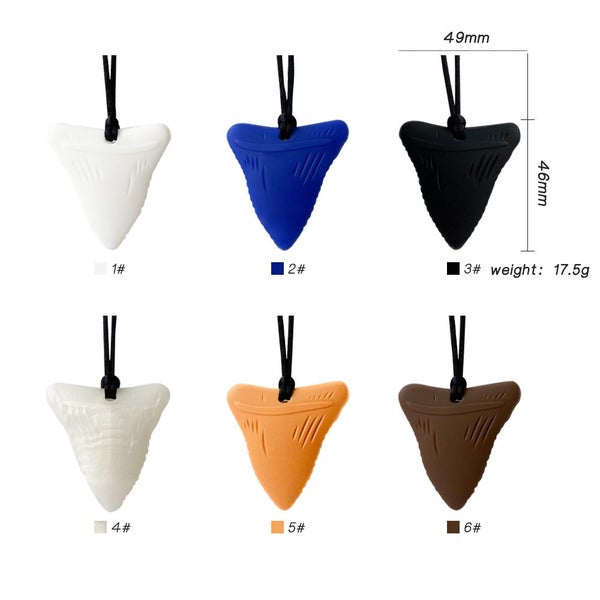 Baby Silicone Shark Chew Pendant Chewable Teether Necklace Teething Toy Autistic Carousel 2