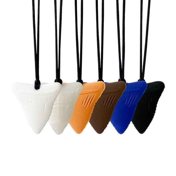 Baby Silicone Shark Chew Pendant Chewable Teether Necklace Teething Toy Autistic Carousel 1