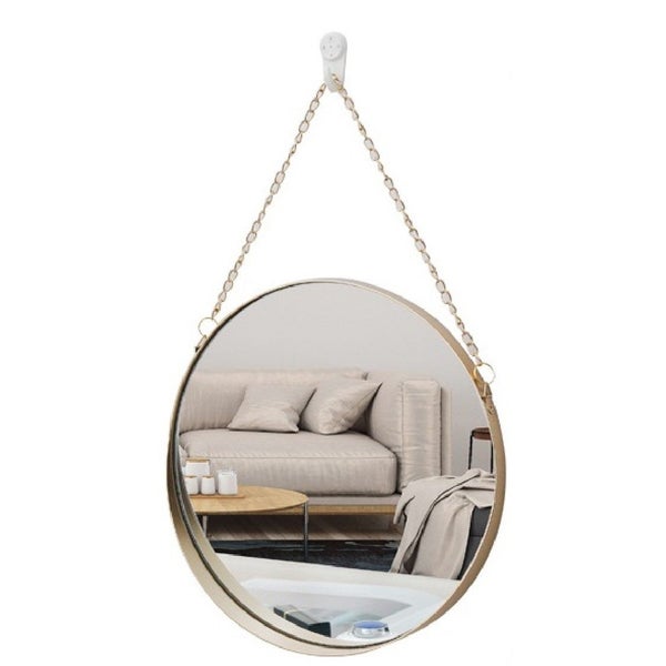 Round Wall Mirror Metal Frame Mirrors Home Decor *Over Stocked* Carousel 2