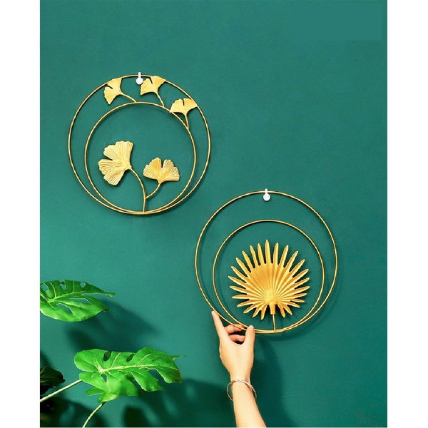 Brand New 2Pcs Gold Metal Gingko Home Ornaments Wall Sculptures*Hot SALE Carousel 2