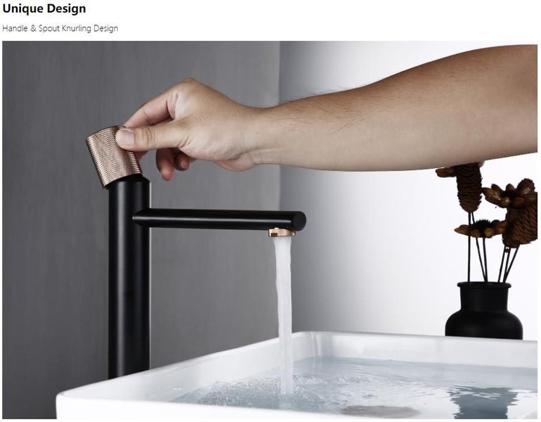 Mixer Taps Faucets Brass Hot and Cold Deck Mount Single Knurled Handle Bathroom Carousel 2