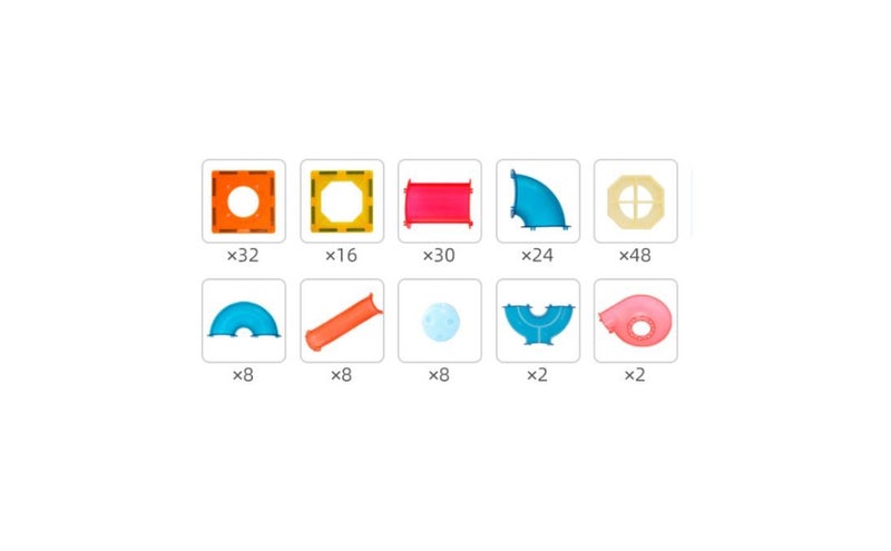 PTN 178pcs Magnetic Tube Tiles Kids Magnet Toys STEM Construction Building Set Carousel 2