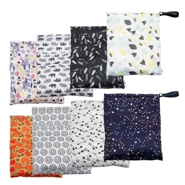 3Pcs Waterproof Baby Cloth Diaper Nappy Bag Dry And Wet Separation Wetbag Carousel 1