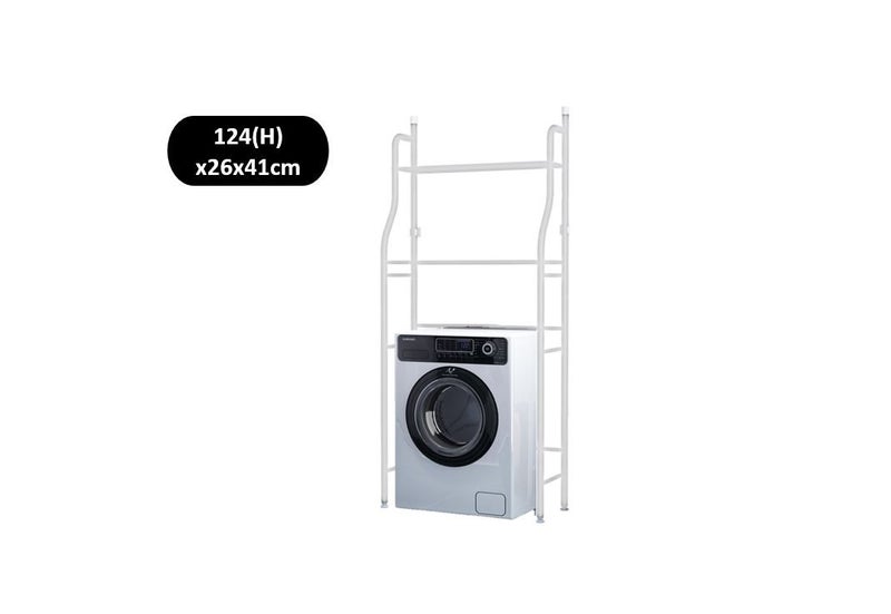 PTN WHITE 2 Tier Washing Machine Dryer Rack Laundry Toilet Storage Shelf Carousel 1
