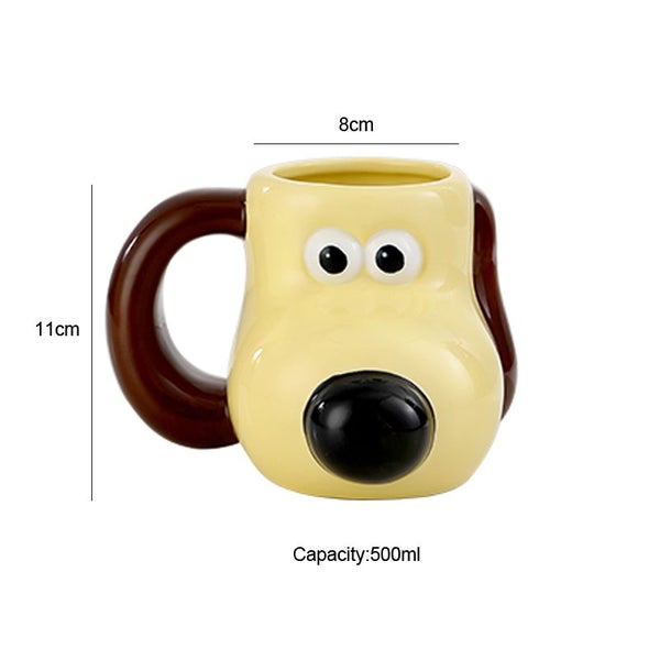 Wudruncy Cute Boss Dog Ceramic Mug Funny Cartoon Coffee Cup Large Carousel 1