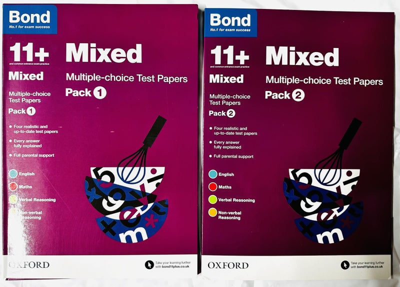(80% off } Bond 11+ Mixed Subject test paper 2 books Carousel 1