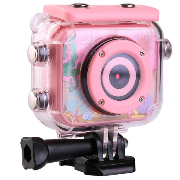 TODO 1080p FHD Kids Action Sports Camera 30M Waterproof 2" LCD Action Cam - Pink Carousel 2