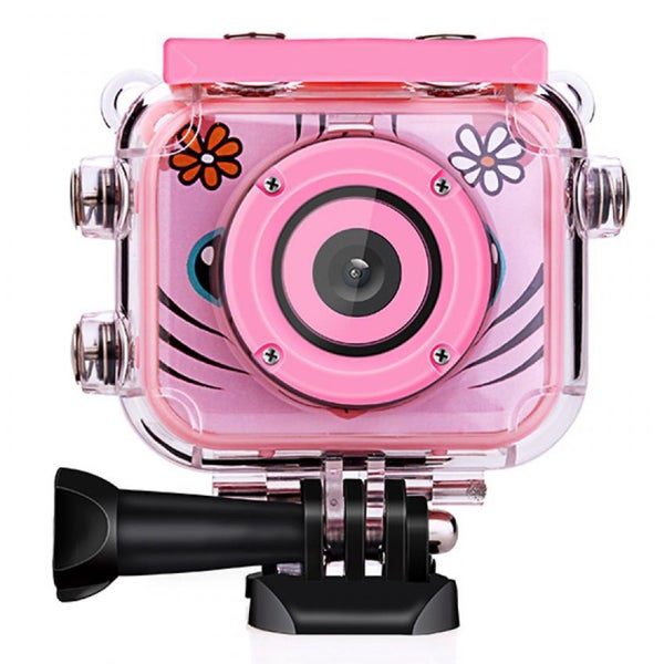TODO 1080p FHD Kids Action Camera 30M Waterproof 2" LCD Action Cam - Pink Carousel 1