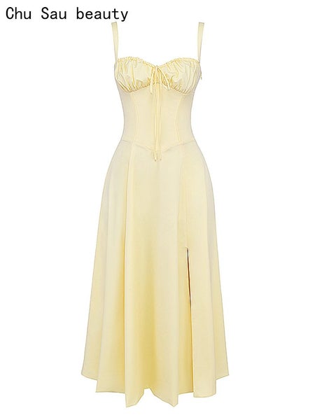 Chu Sau beauty Women Summer Fashion Sweet Bow Tie Midi Dress Cute Carousel 2