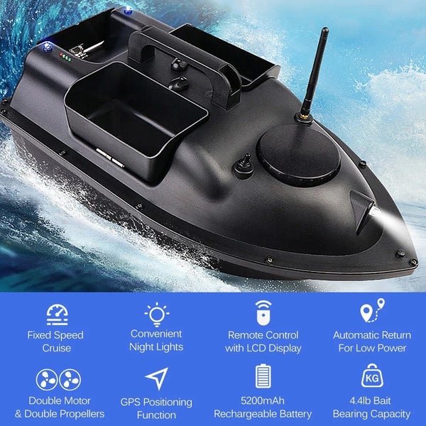 GPS Fishing Bait Boat with 3 Bait Containers Wireless Bait Boat 12000mAh battery Carousel 2