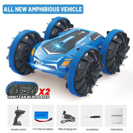 Two-in-one amphibious 7.4V 4WD RC Car for Kids,for 8-12 Years Old Boys Christmas Carousel 1