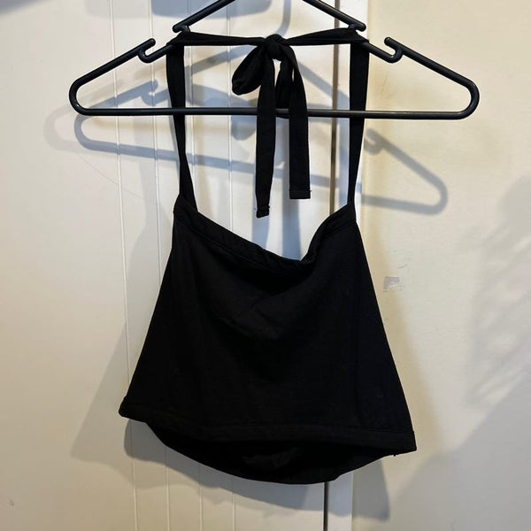Black tie up halter crop top Carousel 1