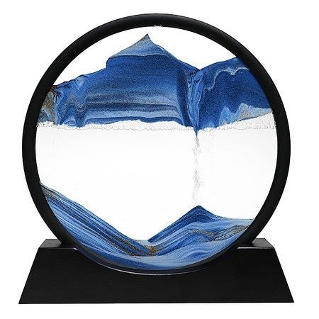 Moving Sand Art,3D Dynamic Sand Art Liquid Motion,Round Glass 3D Deep Sea Sand Carousel 1