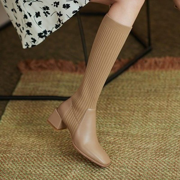 Autumn Winter New Socks Shoes Women Stretch Boots Fashion High Heels Carousel 1