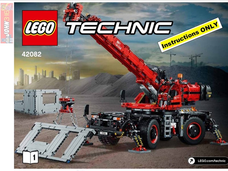 * LEGO INSTRUCTIONS * FOR TECHNIC SET #42082 ROUGH TERRAIN CRANE - 2 HUGE BOOKS! Carousel 1