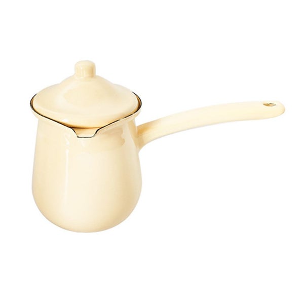 Mini Enamel Milk Pan Multipurpose Milk Warmer With Lid High Carousel 1