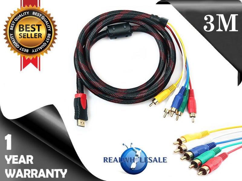 HDMI to 5 RCA Audio Video Component Cable 3M Carousel 1
