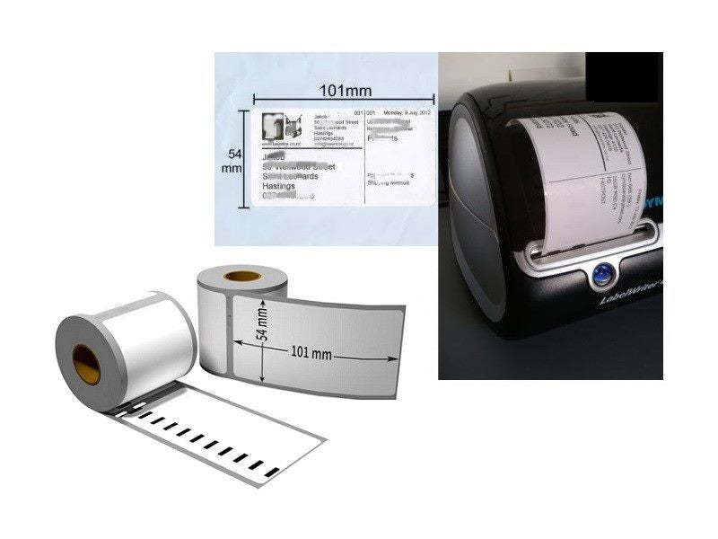 DYMO 99014# Comp. (2 Rolls) 54*101mm 220 Labels/roll Tradevine Labels Carousel 2