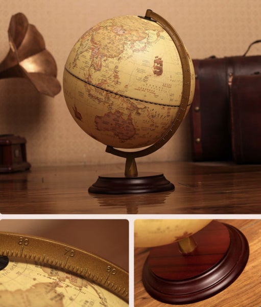 Illuminated Antique World Globe Decor LED Light 25cm Office - Brand New NZ Stock Carousel 7