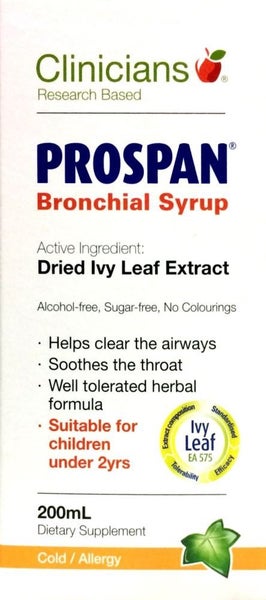 Clinicians Prospan Bronchial Syrup 200 ml -- ** Pakuranga Pharmacy ** Carousel 1