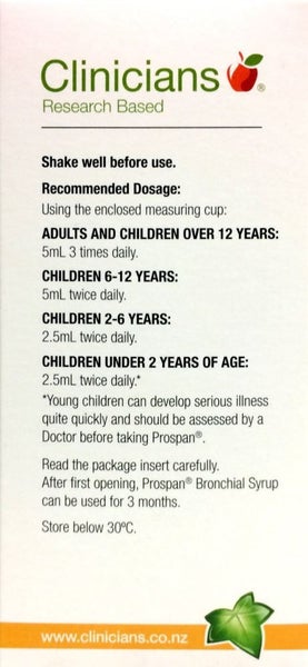Clinicians Prospan Bronchial Syrup 200 ml -- ** Pakuranga Pharmacy ** Carousel 2