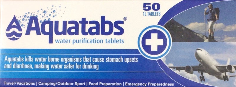 Aquatabs Water Purification 50 Tablets -- ** Pakuranga Pharmacy ** Carousel 1