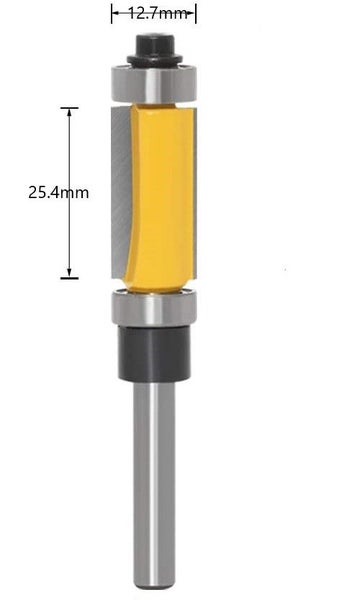 1/4 Inch Shank Pattern Flush Trim Router Bit with Top and Bottom Bearing Carousel 1