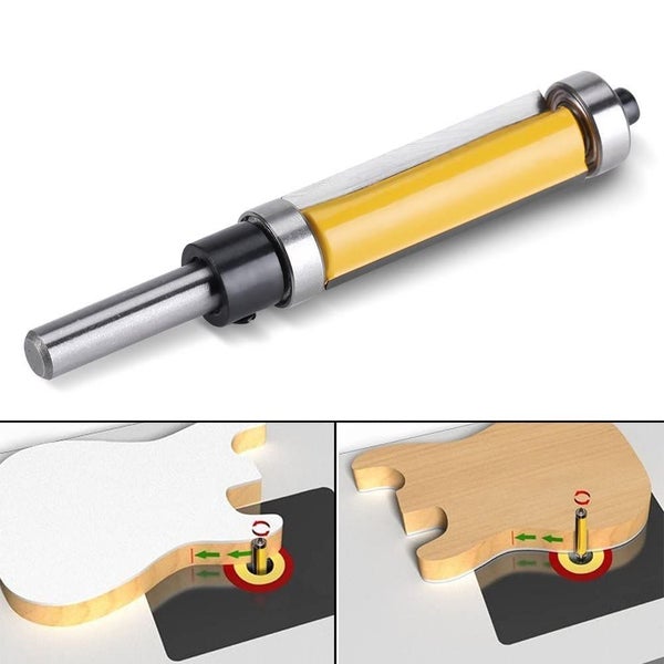 1/4 Inch Shank Pattern Flush Trim Router Bit with Top and Bottom Bearing Carousel 2